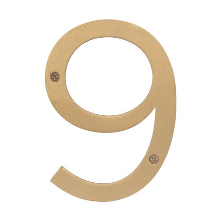 Sure-Loc Hardware Sure-Loc Hardware Stainless Steel House Number, 6, No. 9, Satin Brass HNSS6-9 SB